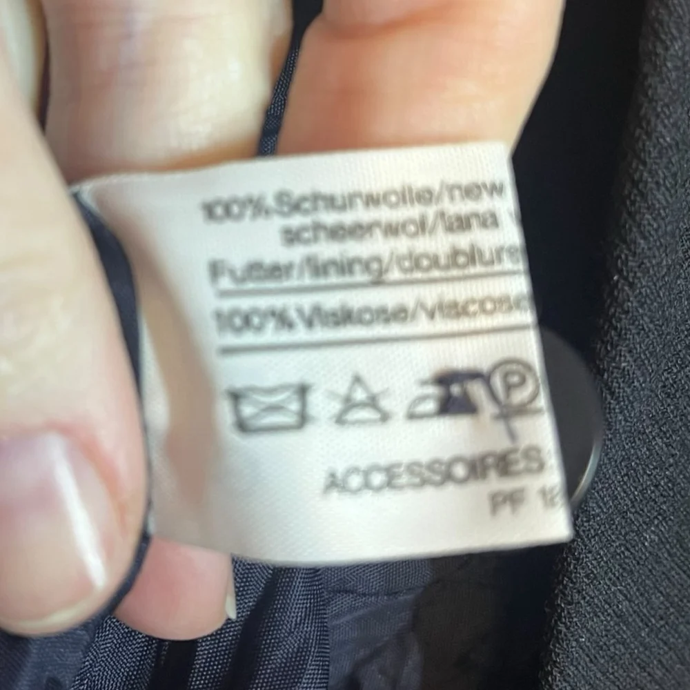 Louis Féraud Vintage Wool Wrap Dress, West Germany, 10, Black - Picture 16 of 16